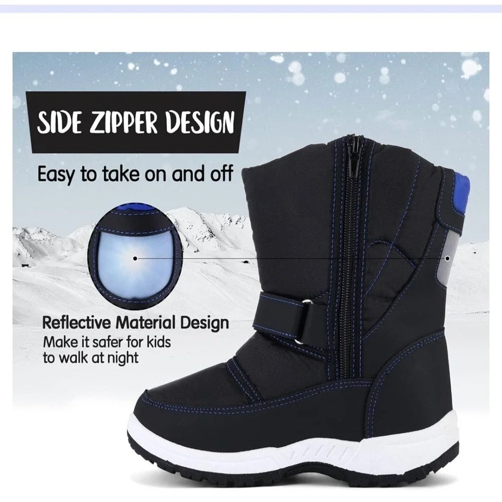NEW K.KomForme Toddlers Boy & Girls Snow Waterproof‎ Winter Outdoor Boots Size 1